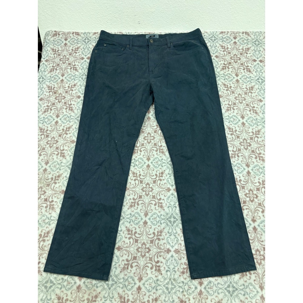 Joseph Abboud Mens Classic Fit Pants 36x30 Blue Gray Stretch Chino 5-Pocket